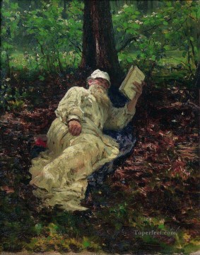  Leon Obras - León Tolstoi en el bosque 1891 Ilya Repin
